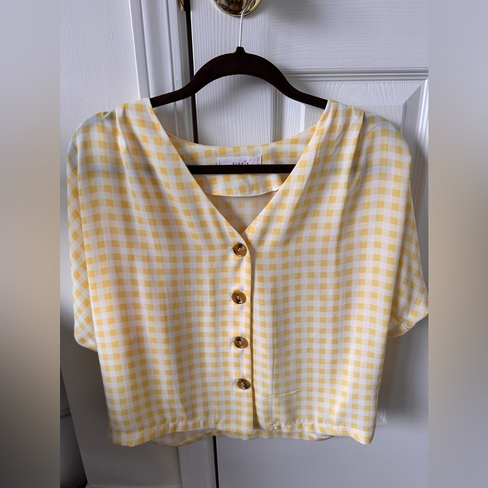 Elodie Yellow Checkered Blouse